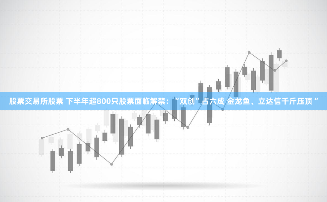 股票交易所股票 下半年超800只股票面临解禁：“双创”占六成 金龙鱼、立达信千斤压顶“